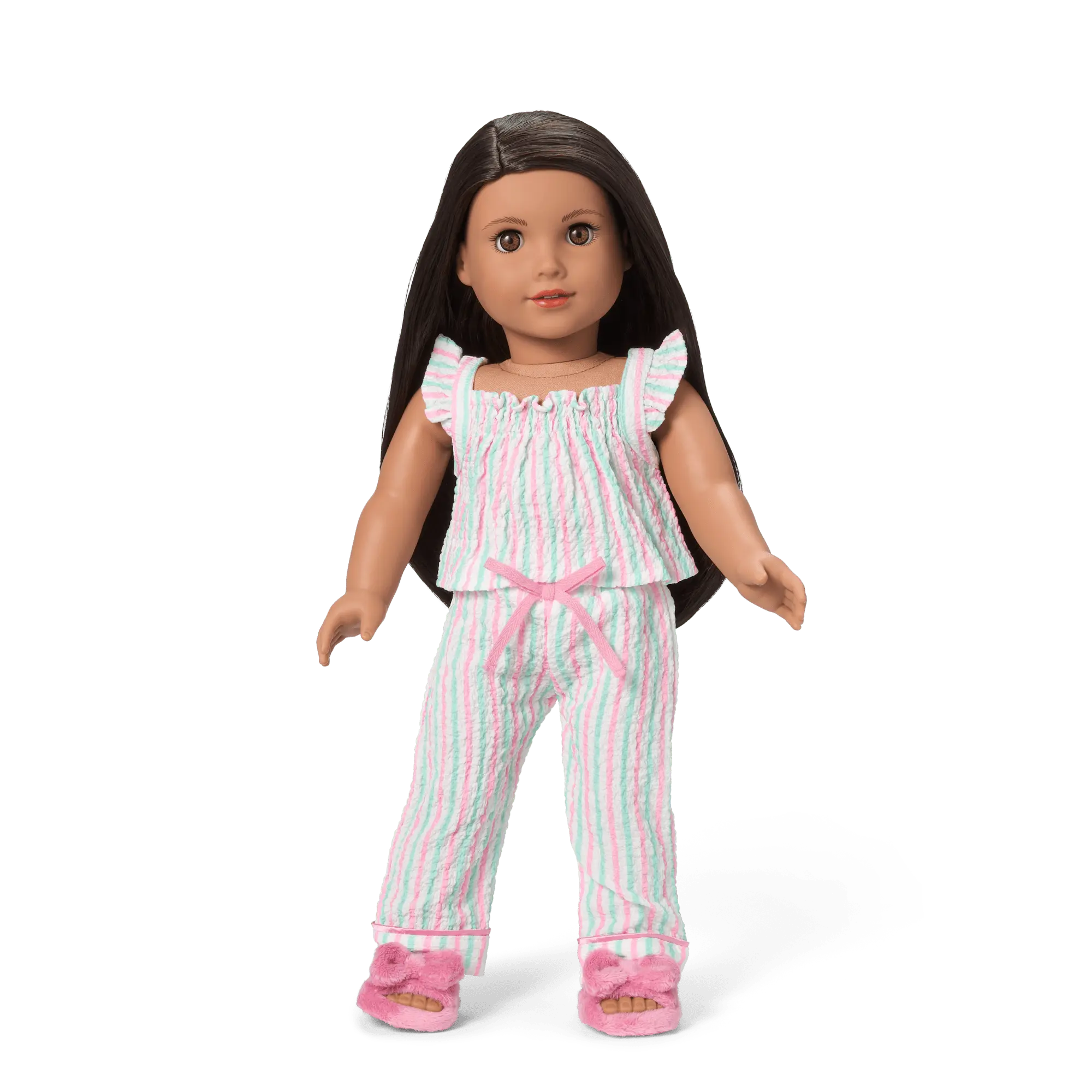 Raquel's Coastal Stripes Pajamas For Girls & 18-Inch Dolls - Image 8