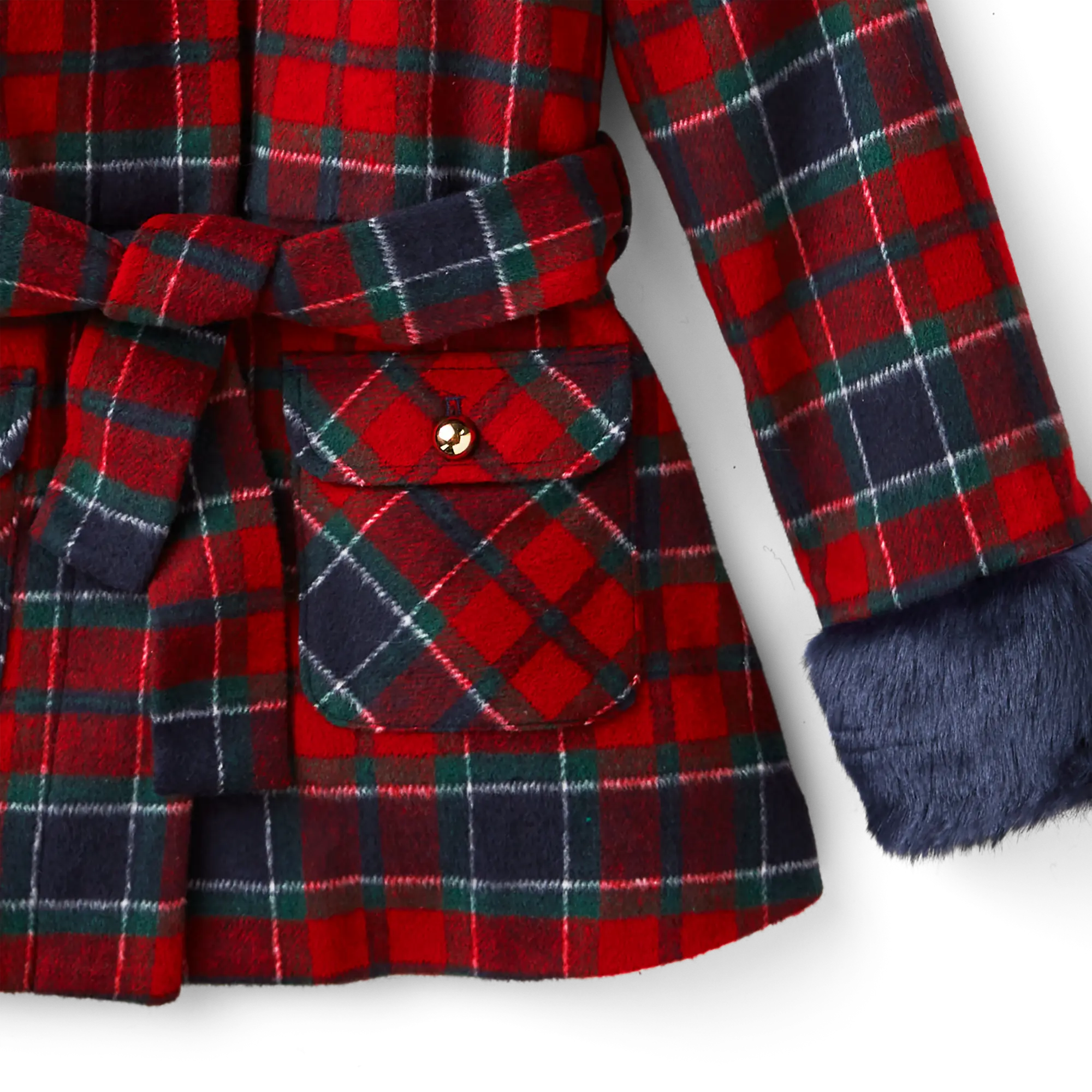 American Girl X Janie And Jack Fur-Trim Plaid Coat For Girls - Image 4