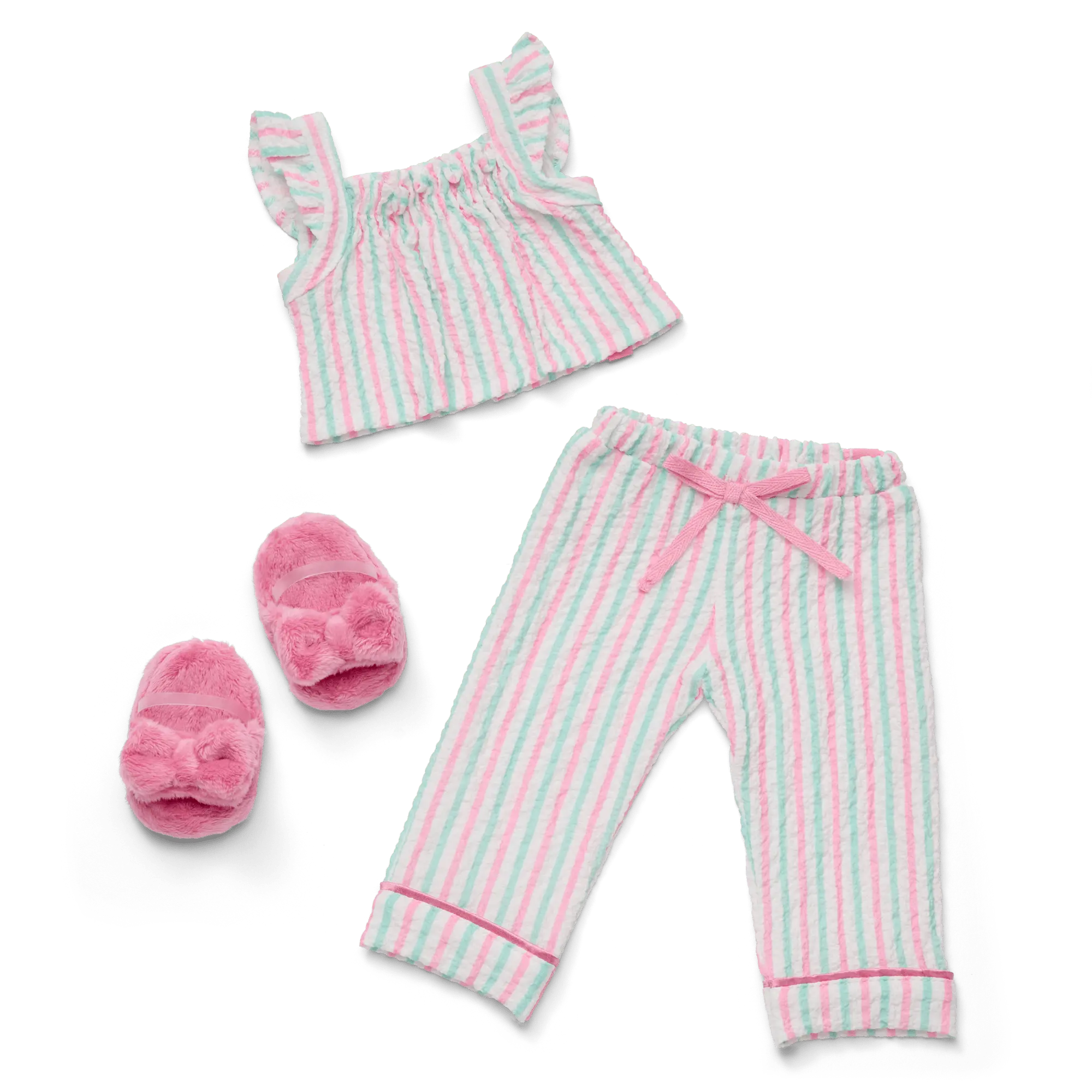 Raquel's Coastal Stripes Pajamas For Girls & 18-Inch Dolls - Image 13