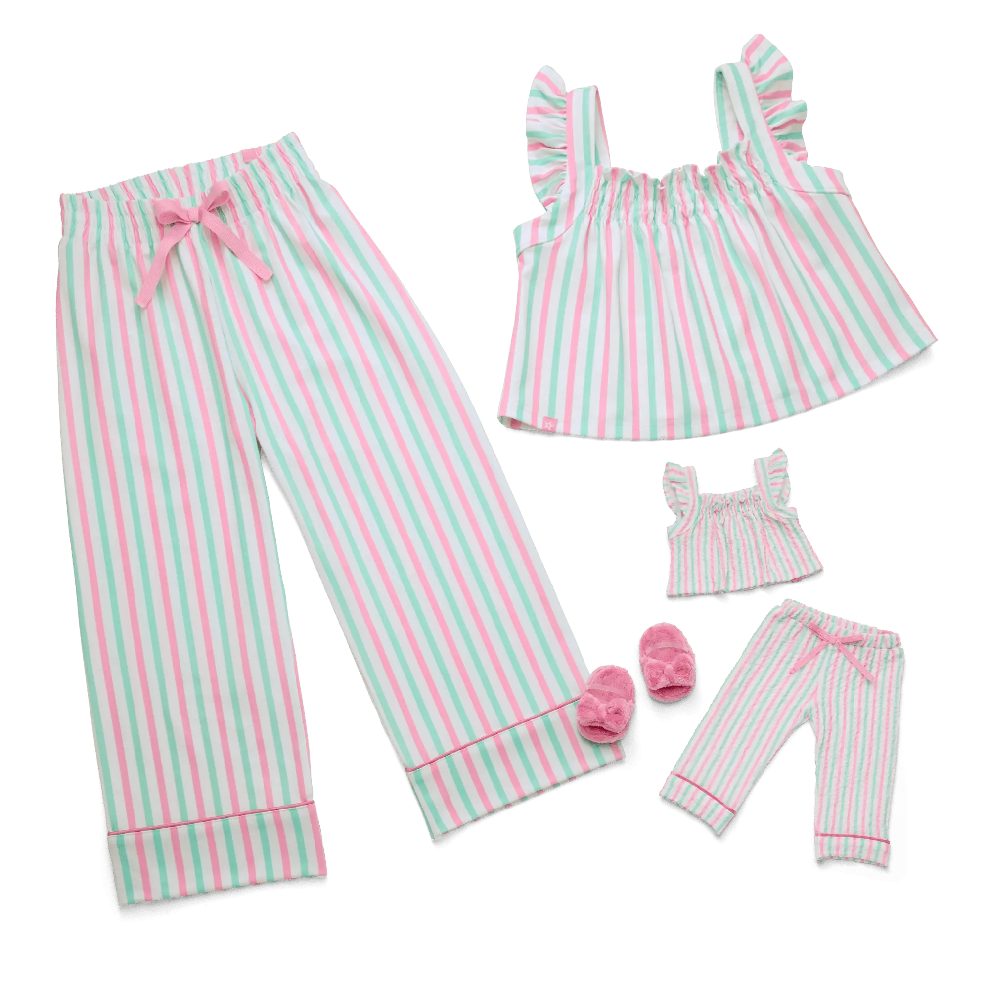 Raquel's Coastal Stripes Pajamas For Girls & 18-Inch Dolls - Image 2
