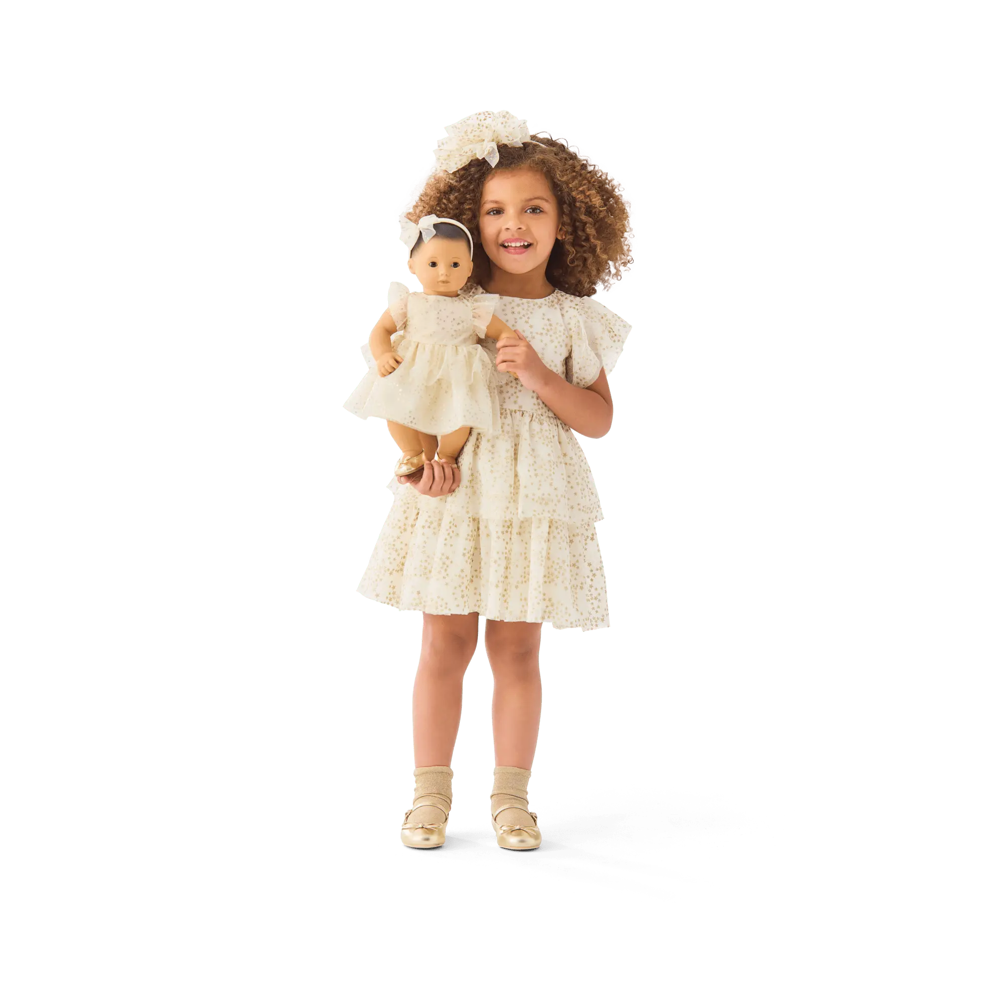 American Girl X Janie And Jack Sparkly Cream Celebration Dress For Little Girls & Girls - Image 4