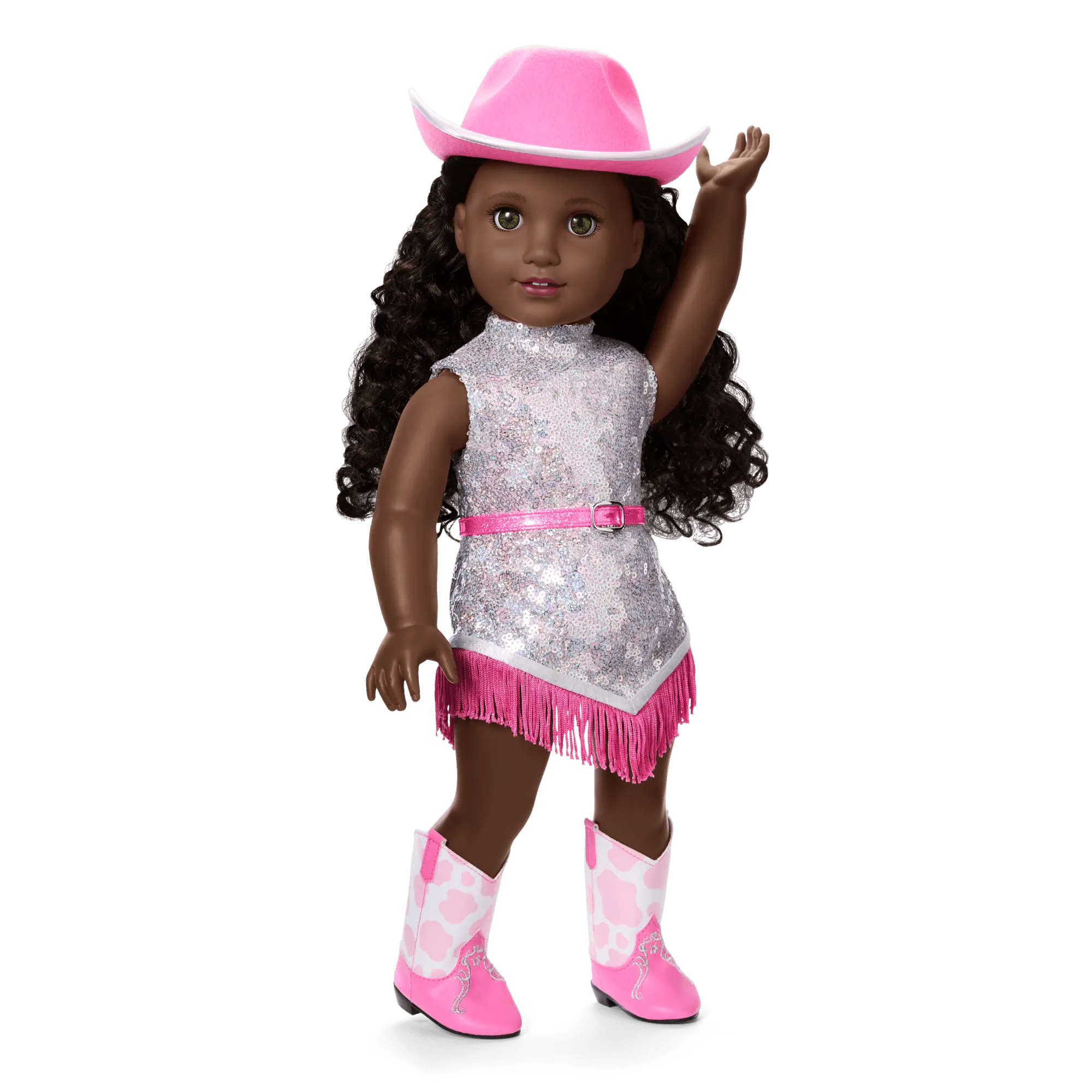 Glam Pink Cowgirl Outfit & Pink Spotted Cow Backpack & Accessory Set Bundle - Image 10