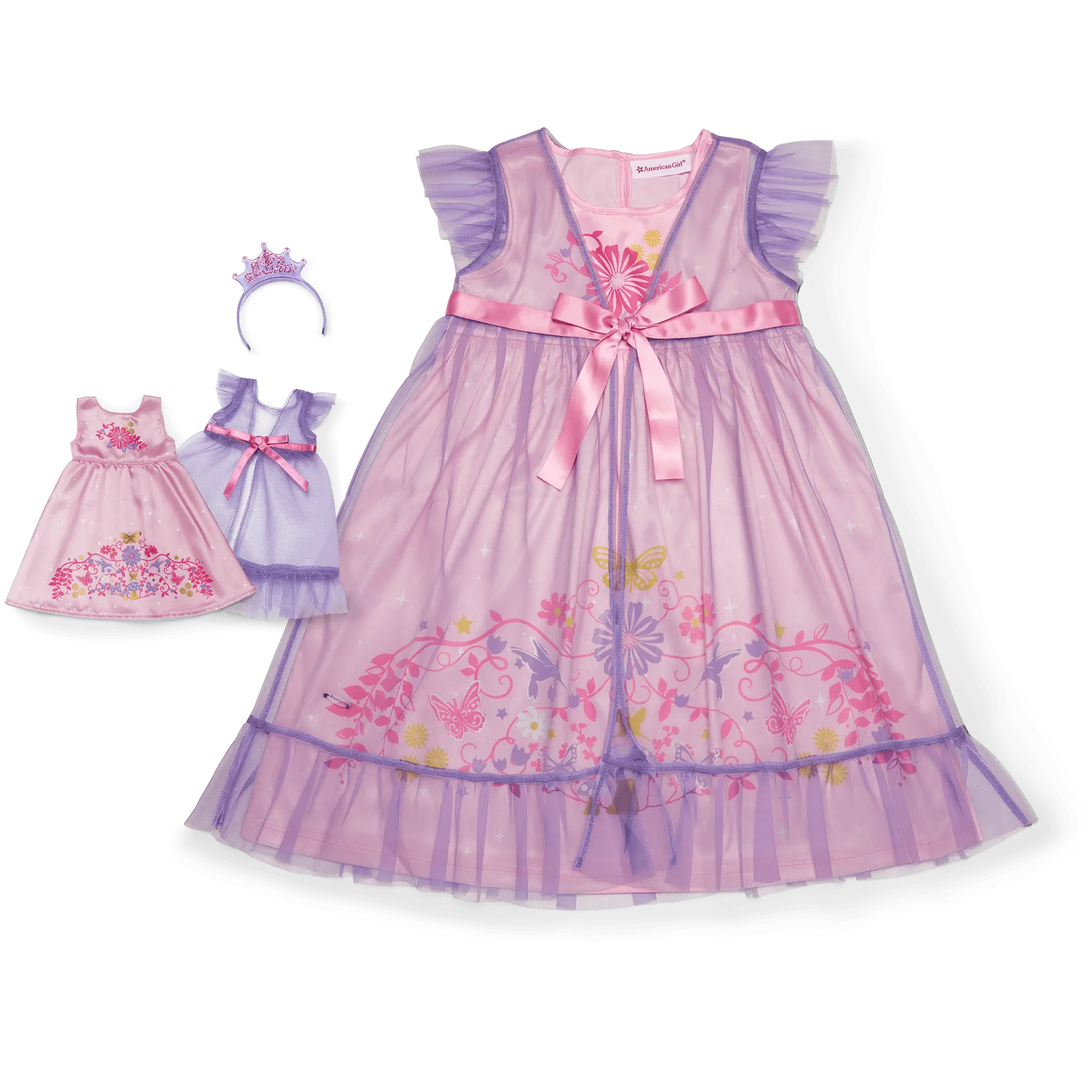Royal Ruffles Nightie And Robe For Little Girls & Welliewishers Dolls - Image 3
