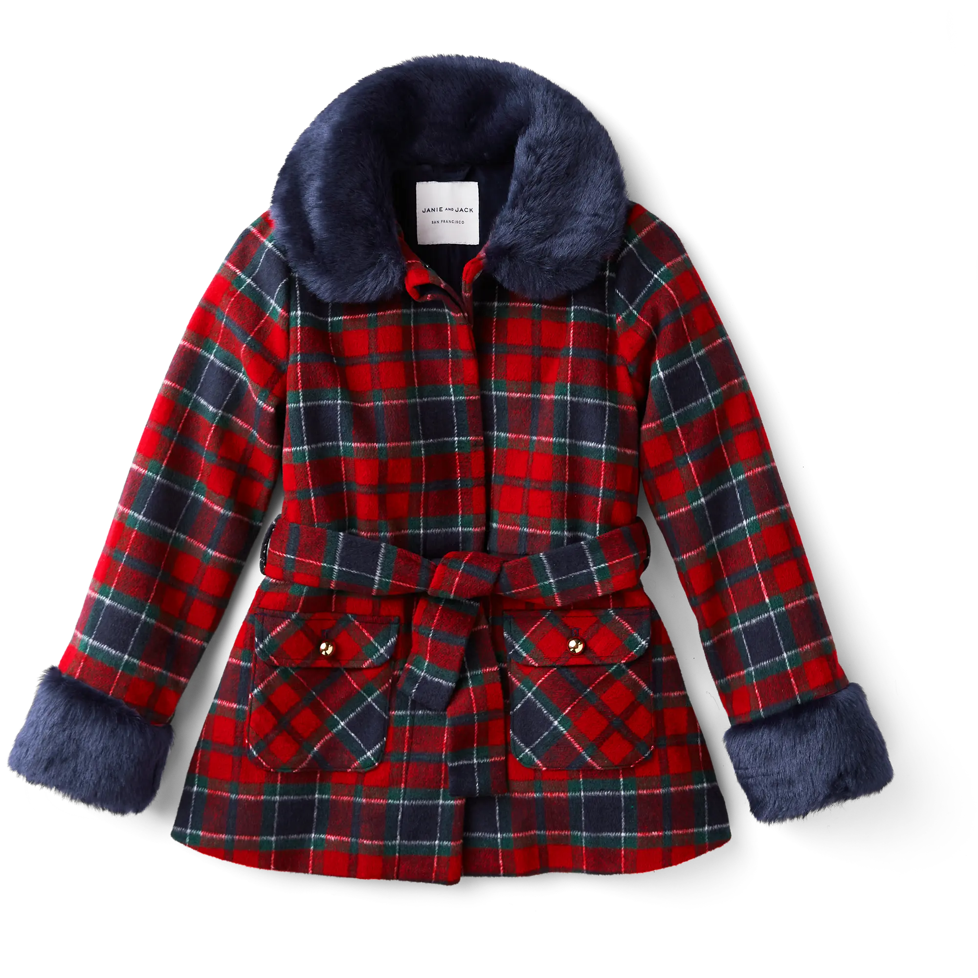 American Girl X Janie And Jack Fur-Trim Plaid Coat For Girls - Image 3