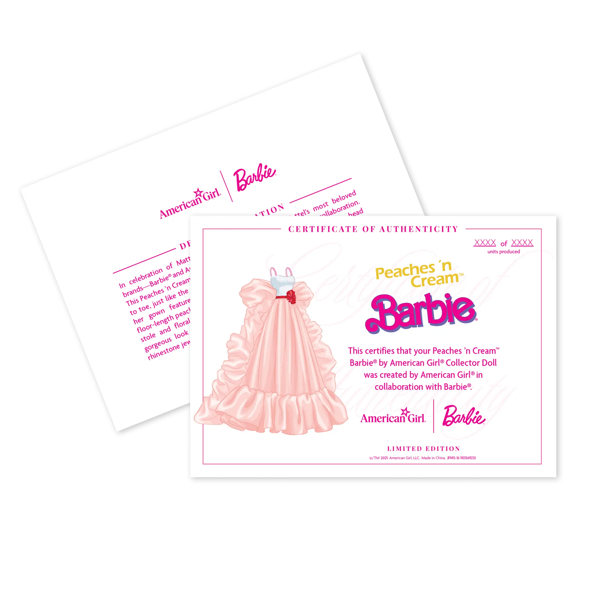 Peaches 'n Cream Barbie By American Girl Collector Doll - Image 16