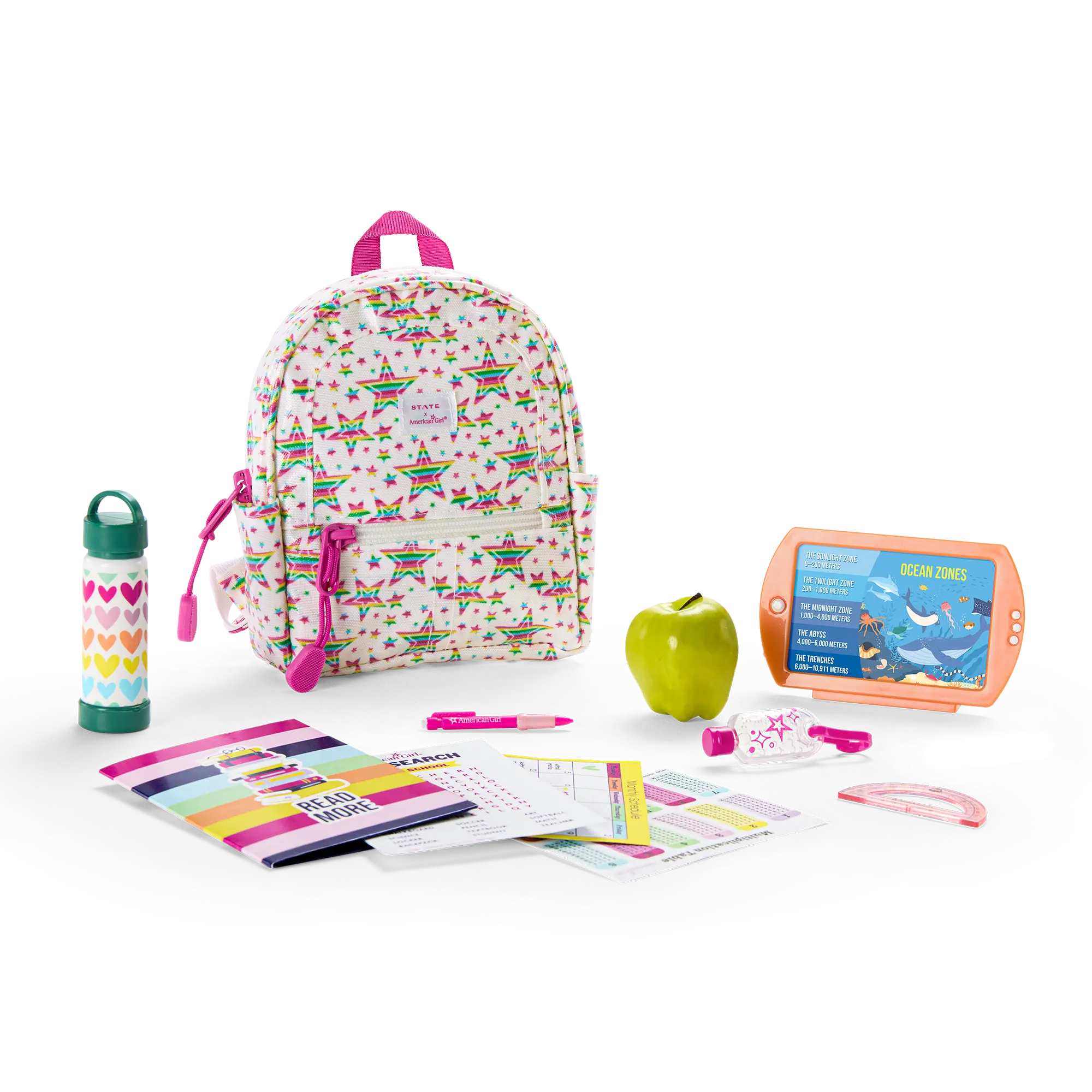 Star Student Backpack Set For 18-Inch Dolls